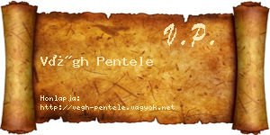 Végh Pentele névjegykártya